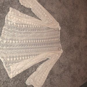 Cream detailed Cover up/cardigan